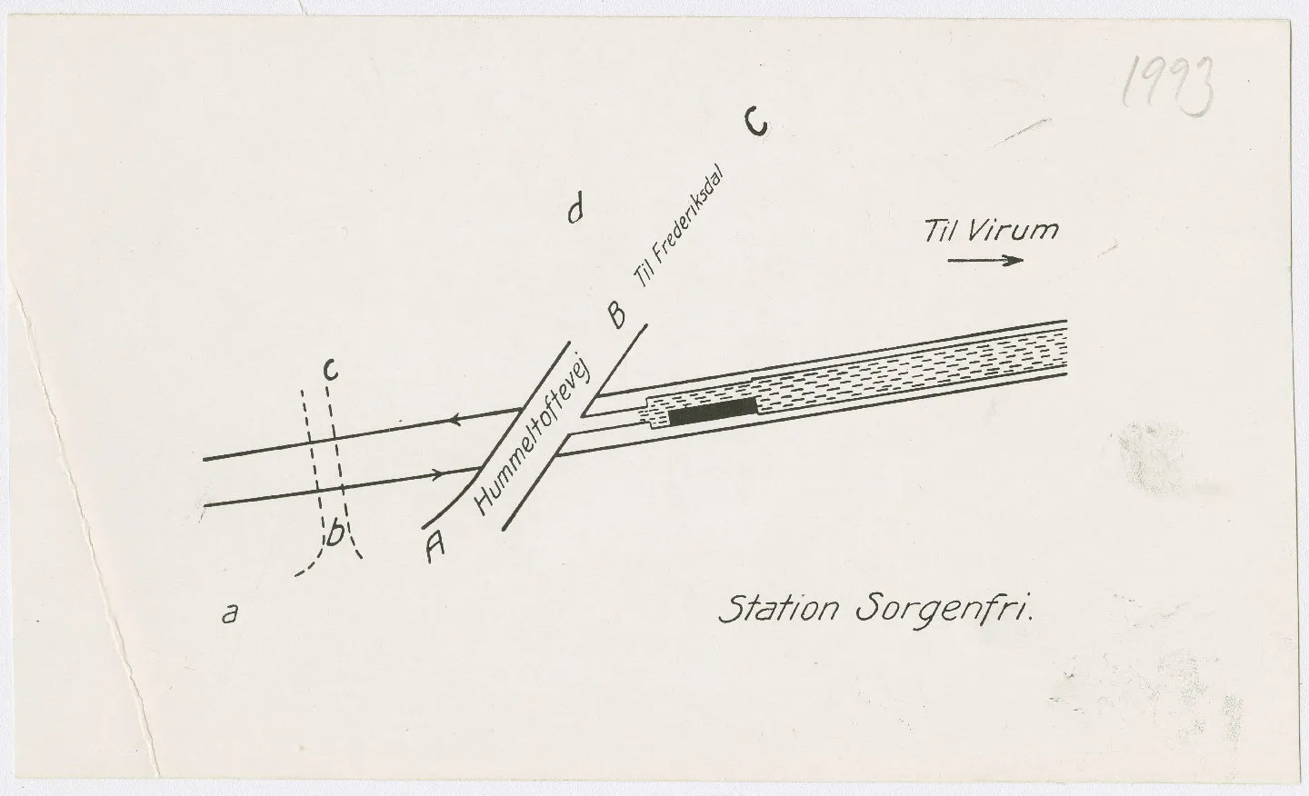 Sporplan af Sorgenfri S-togstrinbræt. Sporplan af Sorgenfri S-togstrinbræt.