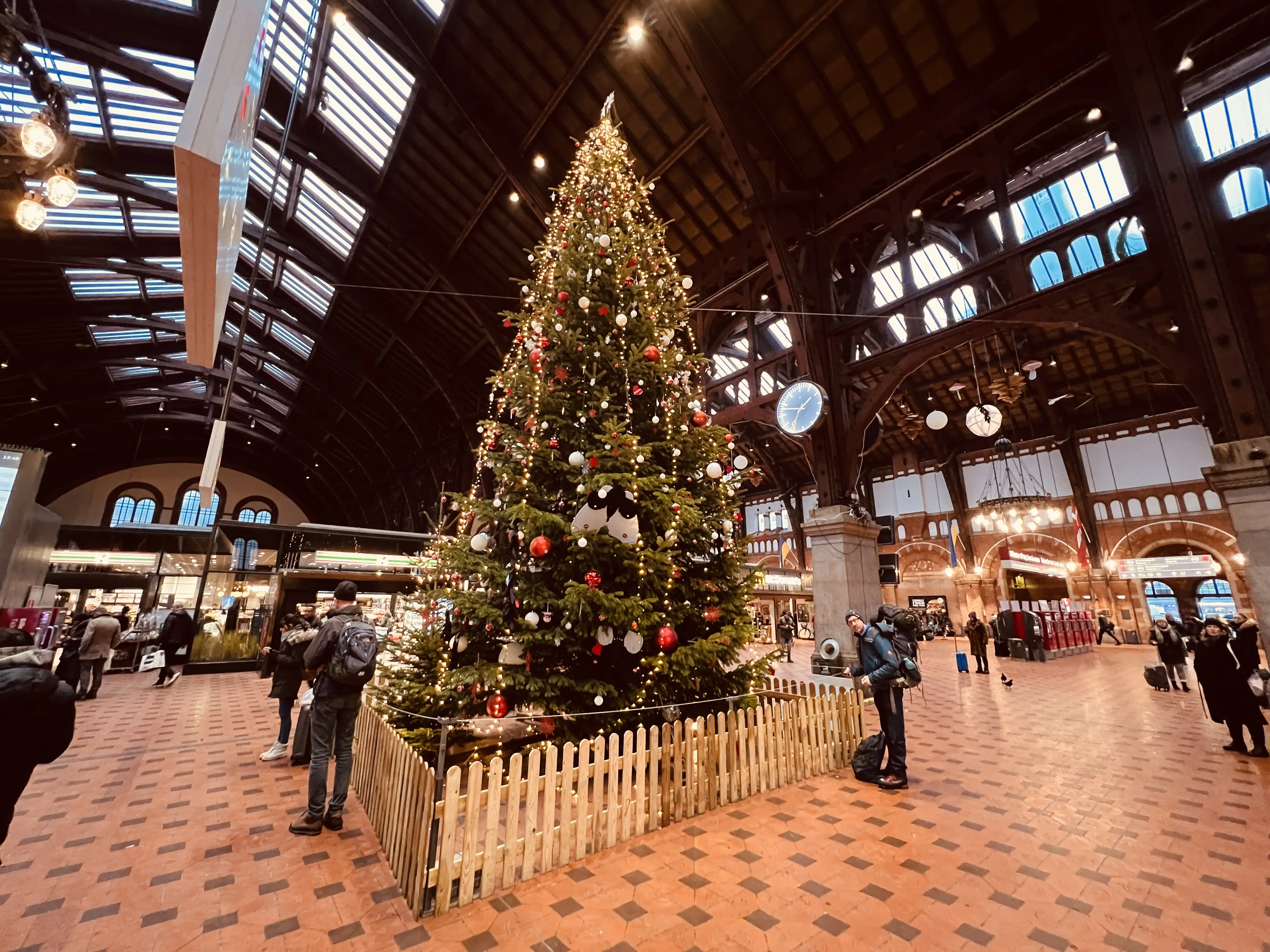 Billede af København Hovedbanegård med juletræ - julen 2022. Billede af København Hovedbanegård med juletræ - julen 2022.