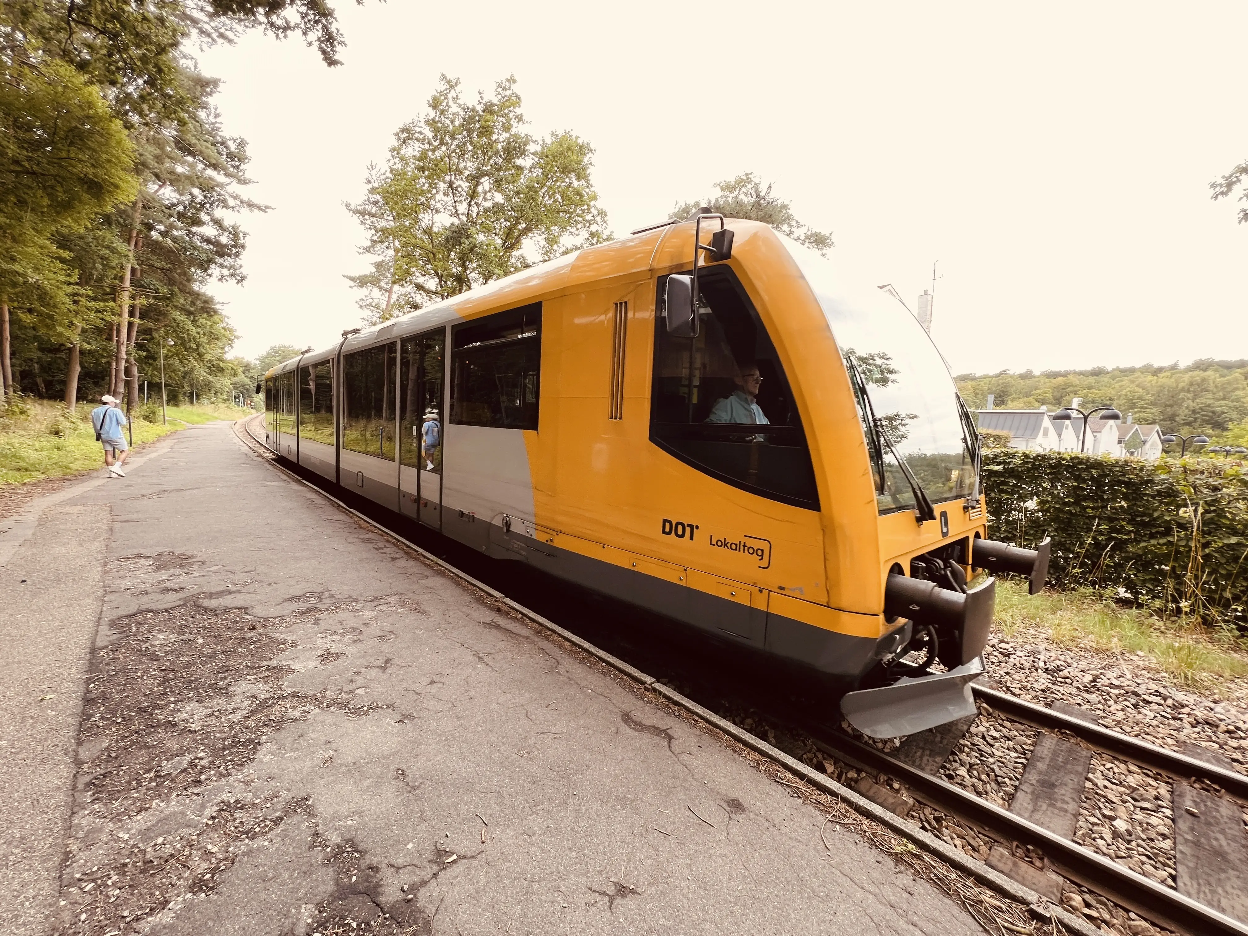 Billede af tog ud for Lyngby Lokal Station.