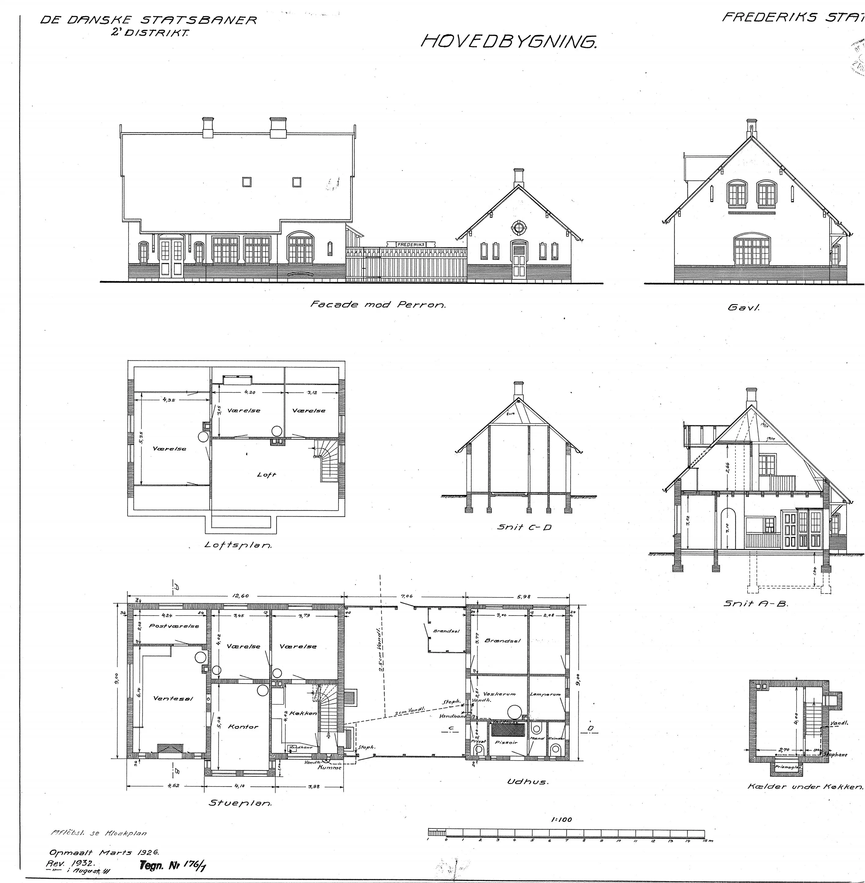 Tegning af Frederiks Holdeplads. Tegning af Frederiks Holdeplads.