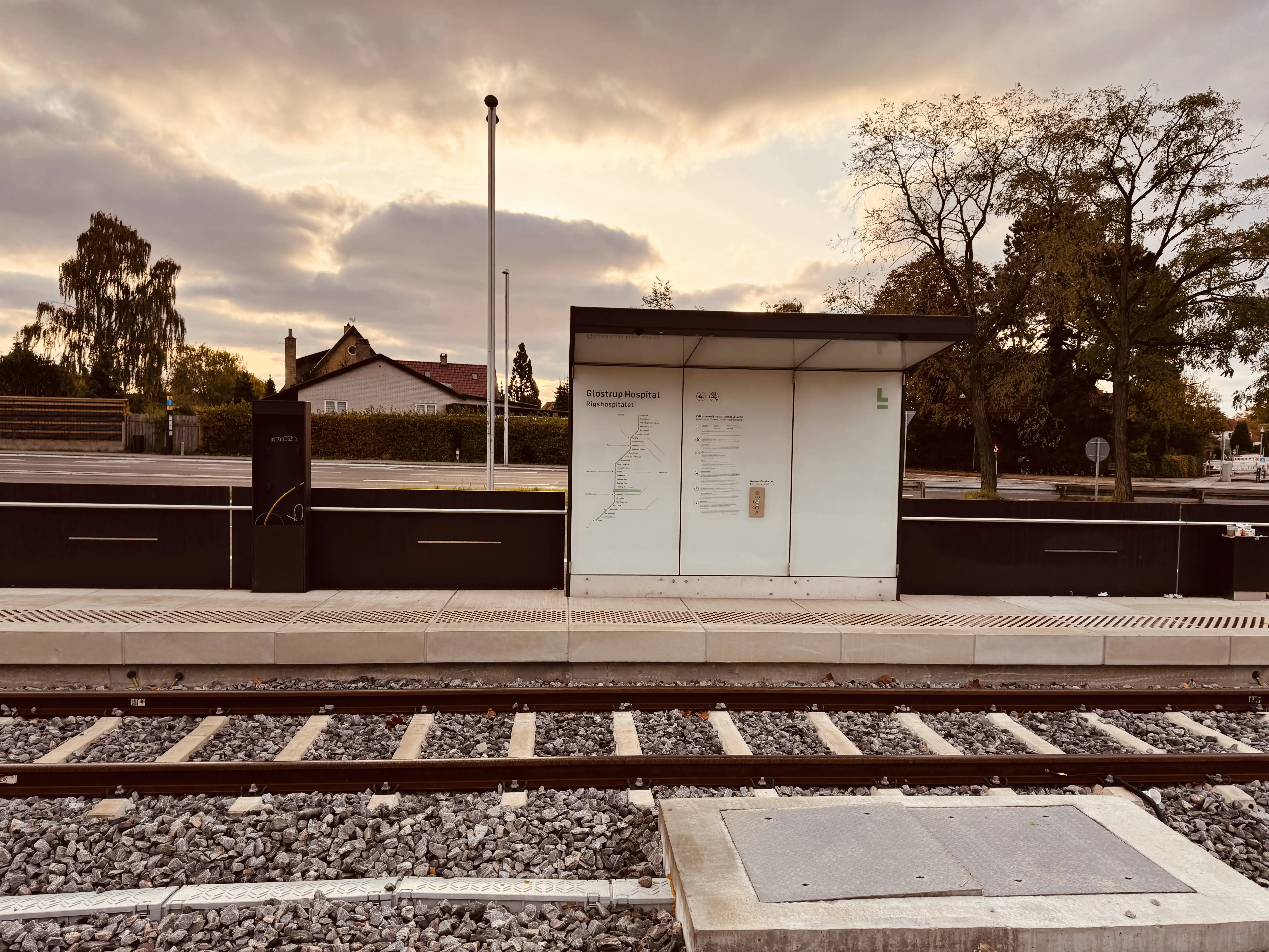 Billede af Glostrup Hospital Letbanestation.