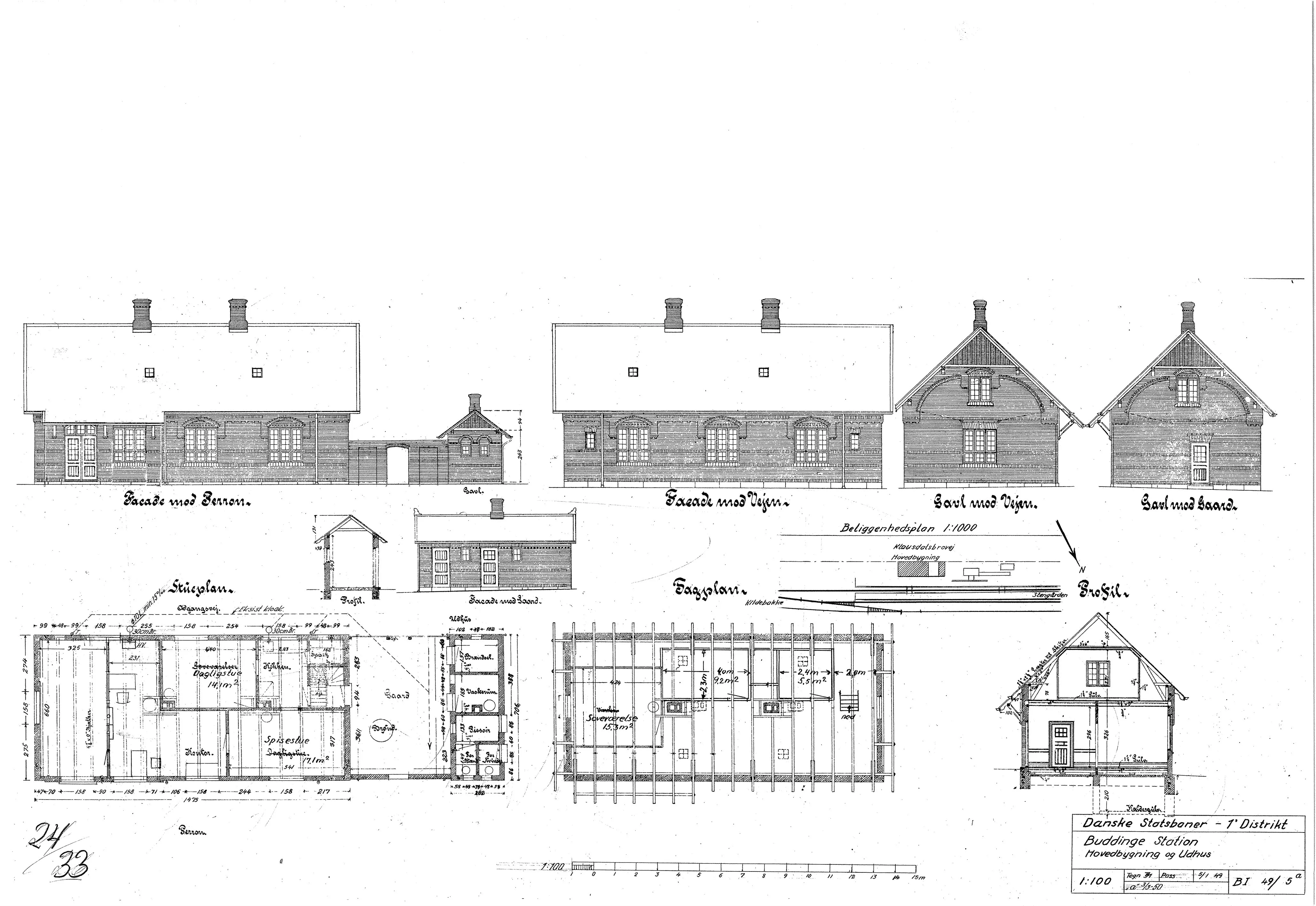 Tegning af Buddinge Station. Tegning af Buddinge Station.