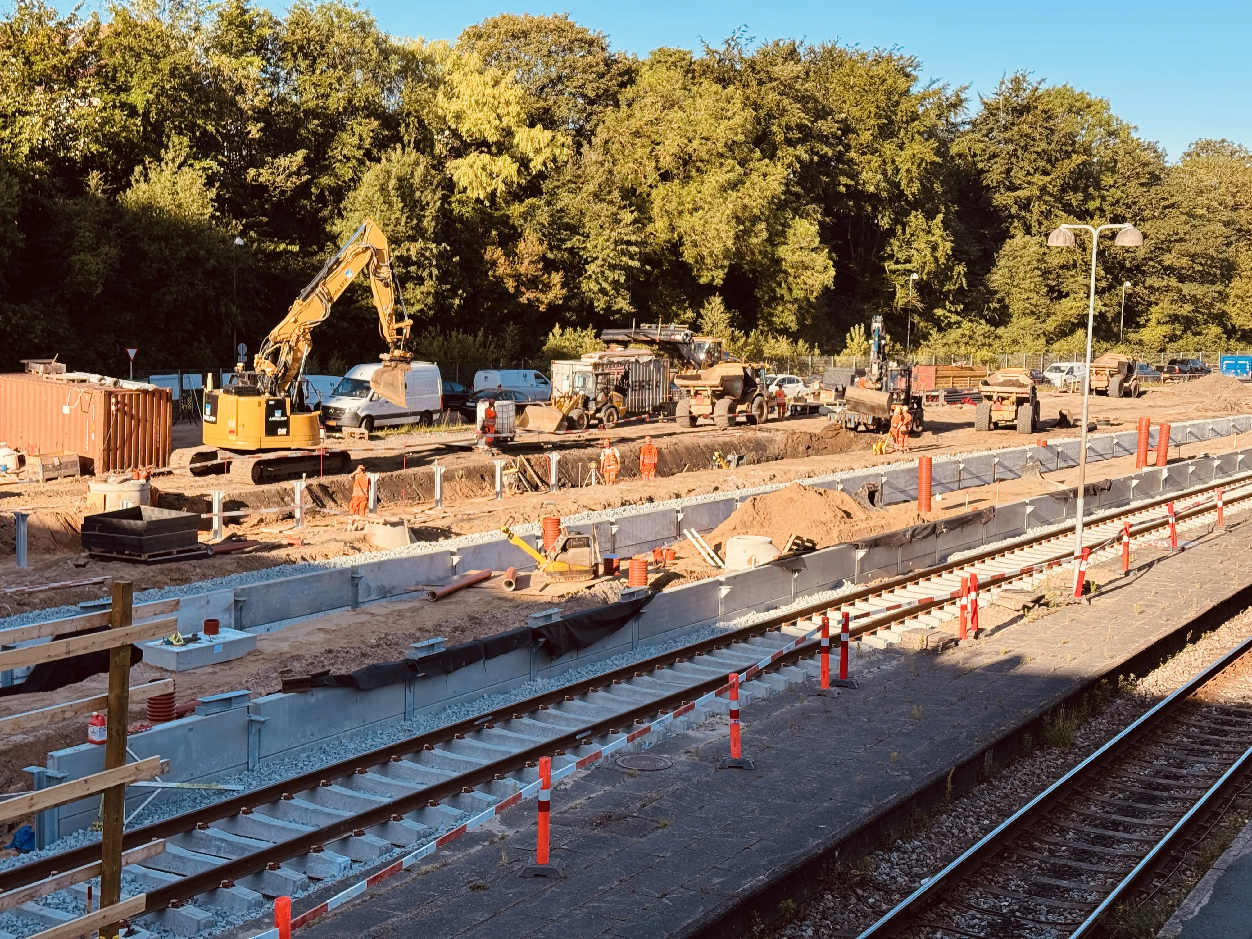 Billede af det store sporarbejde på Aarhus Hovedbanegård.