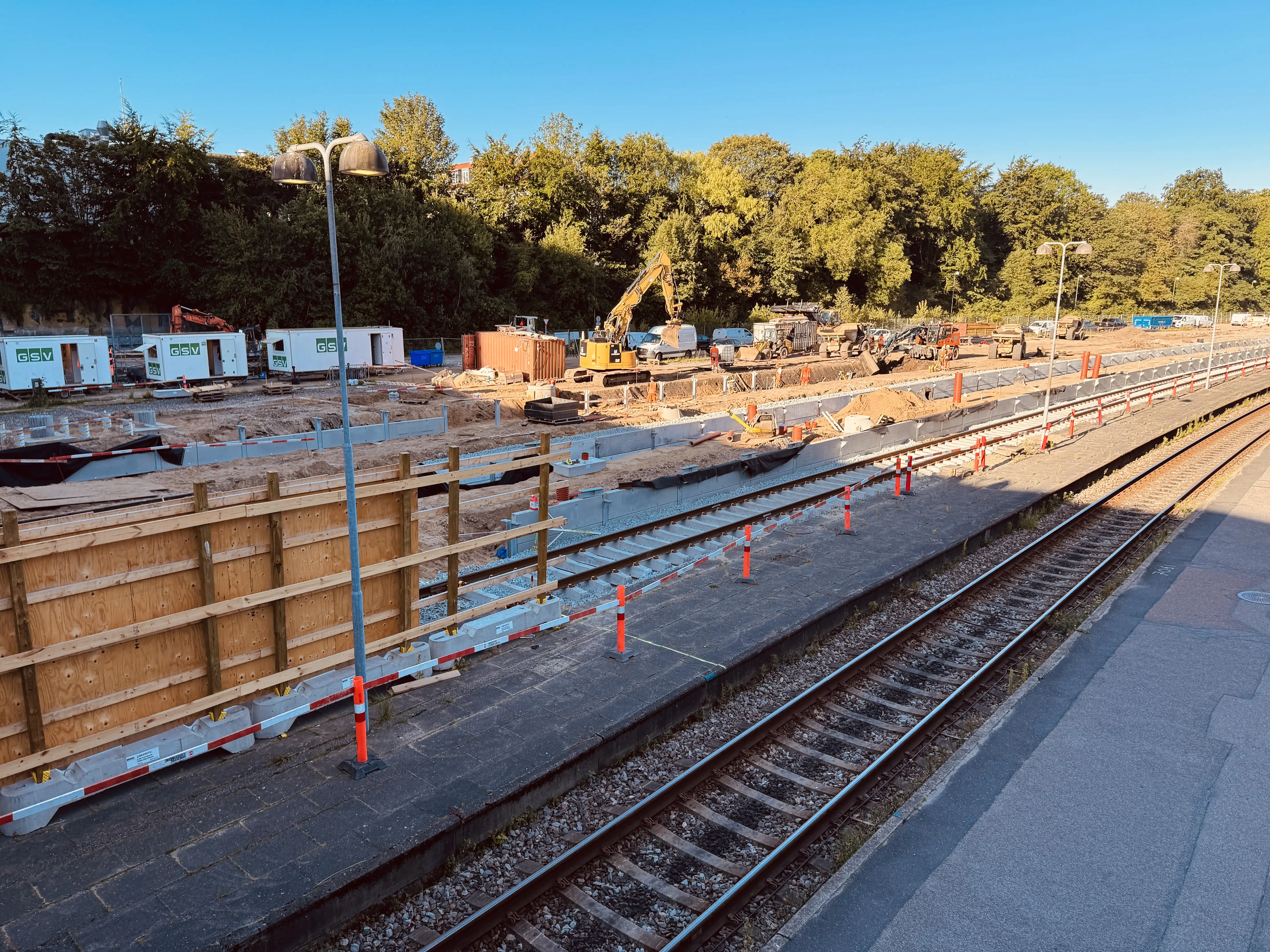 Billede af det store sporarbejde på Aarhus Hovedbanegård.