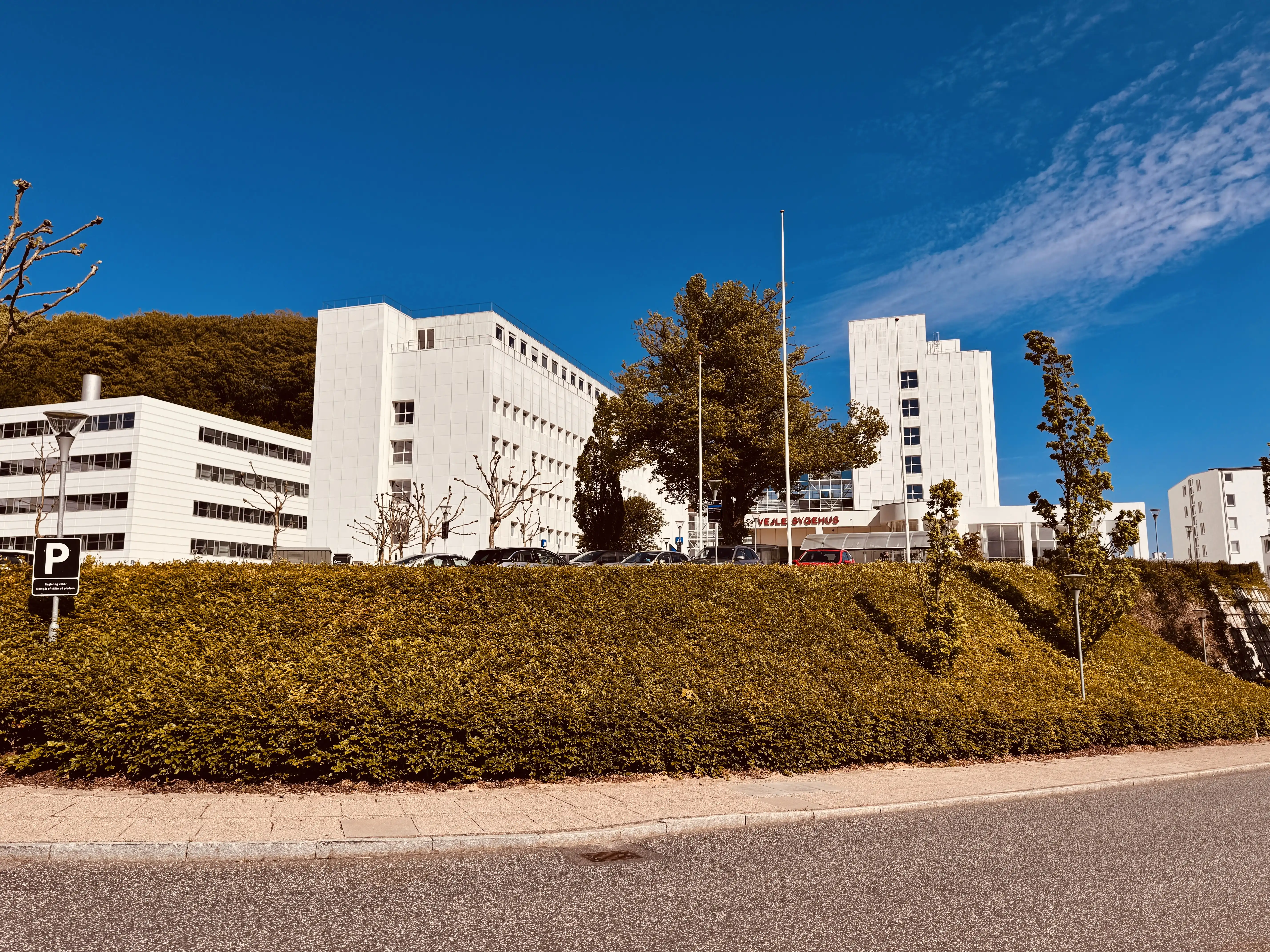 Billede af Vejle Sygehus ud for Vejle Sygehus Station.