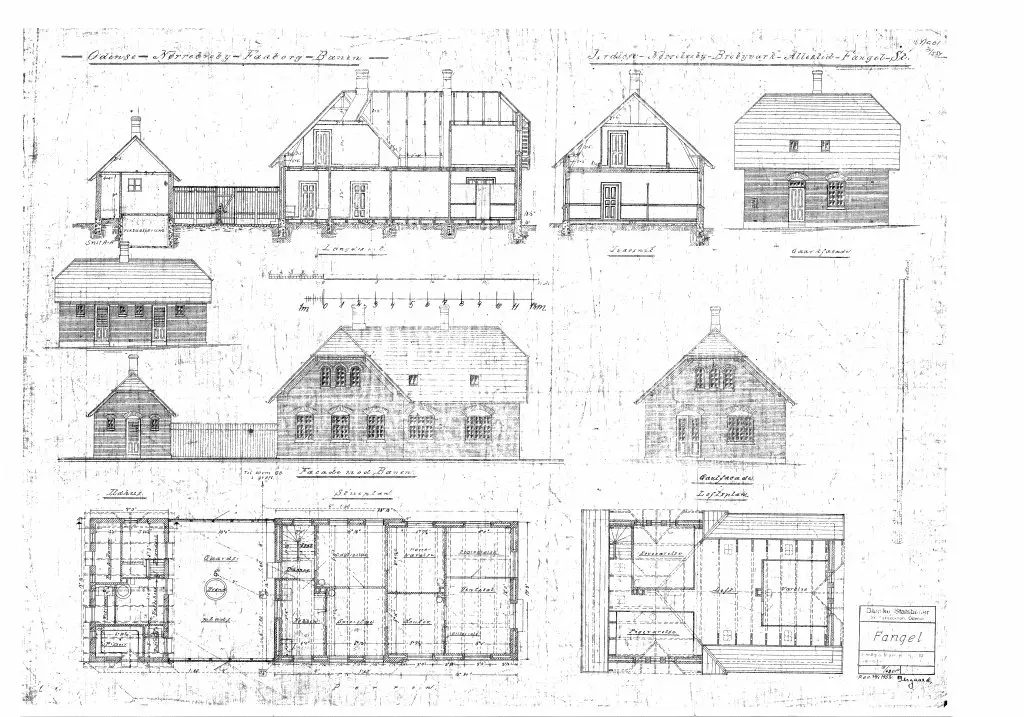 Tegning af Jordløse Station. Tegning af Jordløse Station.